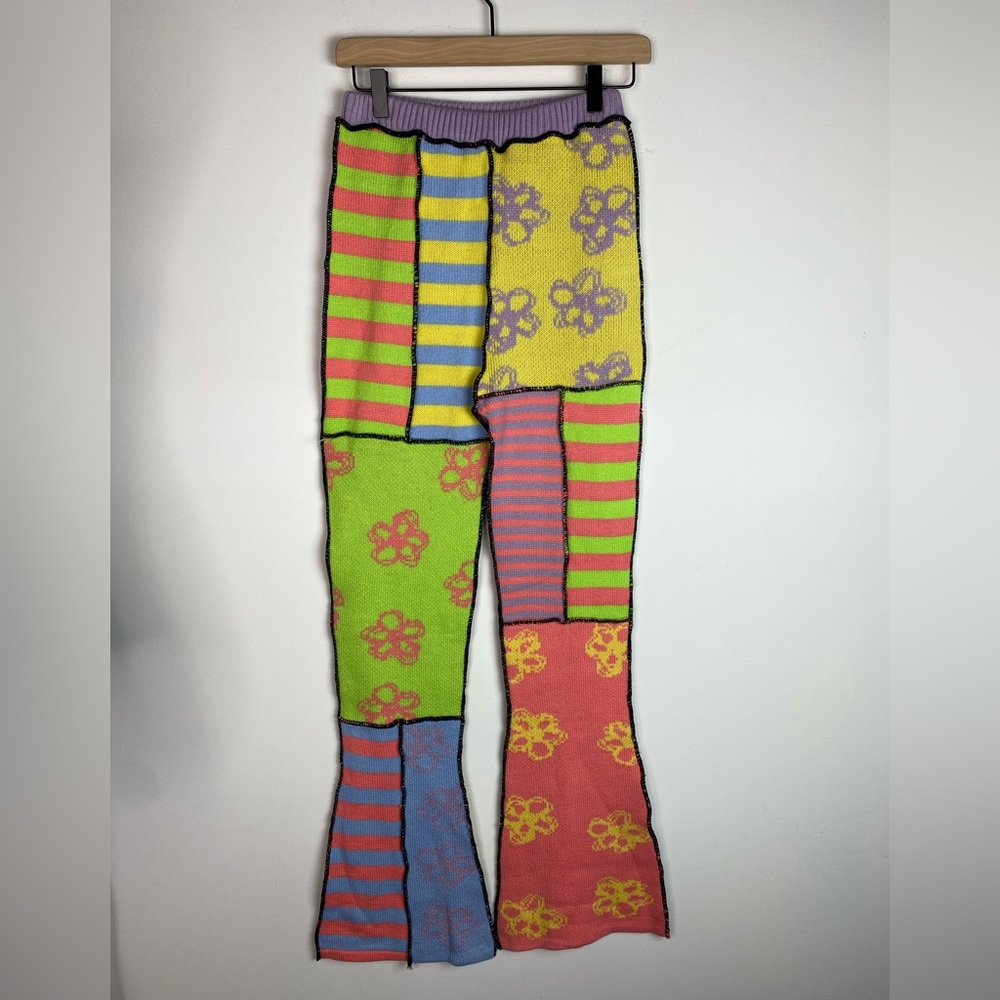 The Ragged Priest Multicolor Patchwork Flare Pants - Picture 2 of 8